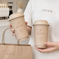 Gobelet en papier personnalisé de luxe écologique jetable à double paroi de 8 oz et 12 oz pour boissons chaudes, thé Karak, Gahwa, café arabe, avec couvercle