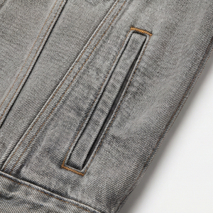 Veste en jean classique pour homme, coupe ajustée, style vintage, streetwear, veste en jean bleue, décontractée, élégante, vêtement d'extérieur de qualité - Product Image 5