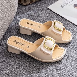 Pantofole da <span class=keywords><strong>donna</strong></span> all'ingrosso sandali estivi firmati francese tacco alto tacco alto <span class=keywords><strong>scarpe</strong></span> di moda per le donne - Product Image 6