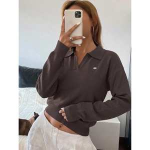 Pull en tricot rayé pour femme - T-shirt décontracté respirant à manches courtes - Product Image 5