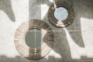 Wholesale Traditional Style Natural Seagrass Wall Mirror Home Decoration King Craft Viet LM01 - Product Image 2