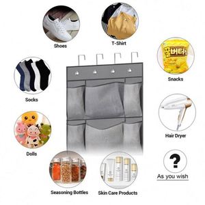 Organizador de Zapatos de Tela de 5 Niveles para Colgar Sobre la Puerta, con 4 Ganchos Metálicos Resistentes, Solución de Almacenamiento para Puerta - Product Image 5