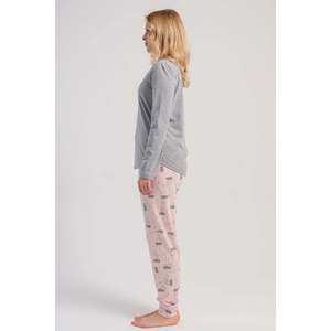 KADIN P.SUPREM O YAKA UZUN KOL ETEGI OVAL MANSETLI PIJAMA TAKIM - GRAY MELANGE - GRAY MELANGE - Product Image 3