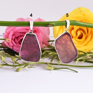 Piedra preciosa natural piedra turmalina Rosa oro amarillo 925 colgante de plata esterlina joyería hecha a mano regalo para joyería al por mayor - Product Image 5