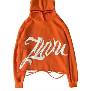 2024 personnalisé bouffée impression Logo personnalisé mode sweats à capuche sans poches 3d bouffée impression graphique pour hommes unisexe - Product Image 3