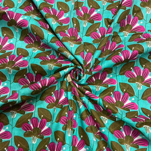 Tela de Algodón Orgánico Hecha a Mano en India, Ecológica, No Tejida, para Ropa de Niños, Estampada a Mano con Bloques de Jaipur Sanganeri, Venta al Por Mayor - Product Image 1