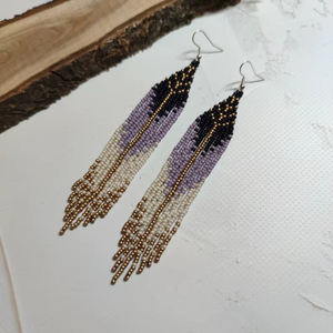 Boucles d'oreilles en perles faites à la main Bijoux de bal de Bohême - Product Image 1