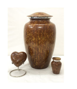 Urne funéraire en aluminium pour adultes de qualité aspect bois Elegance Fournitures funéraires commémoratives en métal avec sac de velours gratuit pour les grossistes de cendres - Product Image 1