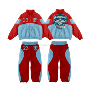 Conjunto cortavientos de nailon cortavientos de talla grande y alta calidad para ropa de calle personalizada, chaqueta y pantalones con cremallera, cortavientos transpirable - Product Image 1