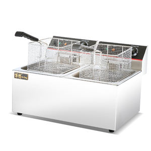 Friteuse électrique commerciale en acier inoxydable de haute qualité, friteuse à pommes de terre frites, friteuse à poulet, comptoir, double cuve - Product Image 2