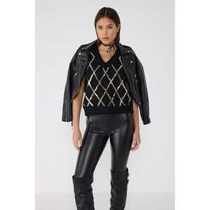 Suéter Casual Cómodo de Punto para Mujer, 100% Algodón Transpirable, Sin Mangas, con Cierre, para Invierno, Talla XS - Product Image 4