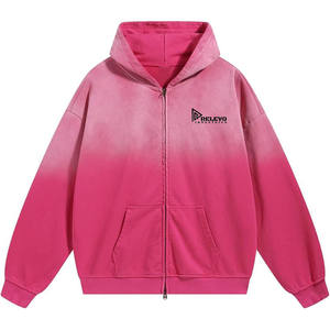 Sudadera con Capucha Extra Grande Unisex con Logotipo Personalizado, Sudadera con Capucha Extra Grande con Cierre y Lavado Ácido Marrón, Sudadera con Capucha de Felpa Gruesa con Hombros Caídos - Product Image 3