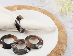 Servilletero de cuerno de búfalo hecho a mano único, accesorio de Decoración de mesa ecológico, servilletero duradero para fiestas - Product Image 4