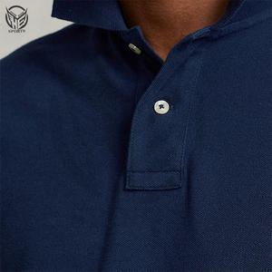 เสื้อแขนสั้นผ้าคอตตอน5% สแปนเด็กซ์สีพื้นปักโลโก้ได้ตามที่ต้องการดีไซน์ใหม่95% ธุรกิจกอล์ฟผู้ชาย - Product Image 4