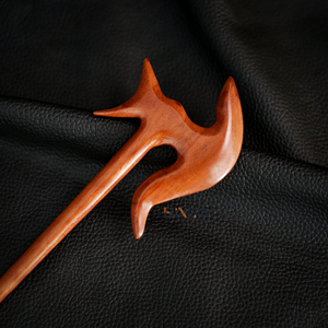 BIXGO Bâton de coiffure artisanal en bois de longane, élégant, orné de pointes, design en forme d'axe, pour chignon, cheveux longs, accessoire unique pour - Product Image 3