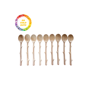 Cuillère en bois naturel faite à la main pour cuisiner et servir, ustensiles de cuisine durables et écologiques, logo personnalisé disponible - Product Image 6