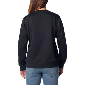 Sudaderas de algodón para mujer con logotipo personalizado 2025, Color negro liso para otoño, MOQ bajo, gran oferta, ropa de invierno a la moda - Product Image 3