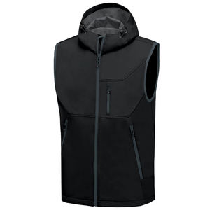 Chaleco de caparazón blando sin mangas a prueba de viento con capucha cálida para hombre, chaleco vaquero informal cálido de invierno para hombre - Product Image 6