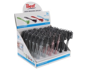Meilleur lot de 36 brosses de nettoyage de vaisselle multifonctionnelles en PP écologique, couleurs pastel, durables, pour la cuisine, en boîte de rangement. - Product Image 1