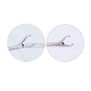 Retrievers de sutura manual con mango chapado en oro, pinzas para artroscopia quirúrgica de alta calidad, marca OEM certificada CE - Product Image 6