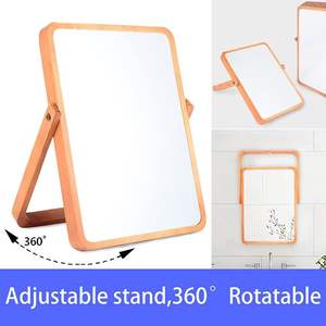 Miroir de maquillage en bois miroir mural de bureau Rectangle pour salon chambre rasage miroir cosmétique - Product Image 3