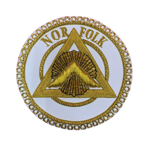 Masonic <b>Apron</b> Badge Norfolk Hand Embroidered With Bullion And Wire Masonic Badge - Product Image 1
