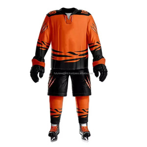 Nouvel arrivage Ensemble d'uniformes de hockey sur glace unisexe, confortables et respirants Vêtements de sport teints en couleur unie personnalisés - Product Image 2
