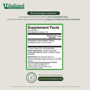 Complément alimentaire Vifadimed Astragale pour adultes - Soutien immunitaire - Non destiné aux femmes enceintes - 45 capsules - Product Image 3