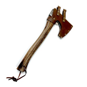 Venta al por mayor personalizado calidad superior OEM ODM servicio Damasco acero Tomahawk cabeza hacha mango de madera Funda de cuero caza al aire libre - Product Image 6