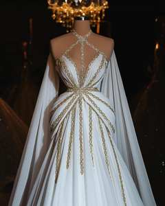 Vestido de Novia Tradicional Turco Premium con Cintura Natural de Satén, Largo hasta el Suelo, Elegante y con Trabajo Artesanal para Ocasiones Sofisticadas - Product Image 2