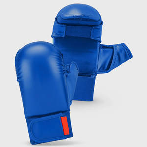 Gants de karaté Red Label avec pouce en cuir PU rouge, gants d'arts martiaux pour l'entraînement et le combat, protecteurs de mains durables - Product Image 2