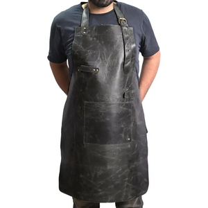 <b>Men</b> & Women High Quality Leather Work Restaurants Workshop <b>Apron</b> With Leather Pockets Kitchen <b>Cooking</b> <b>Apron</b> Barber BBQ - Product Image 4