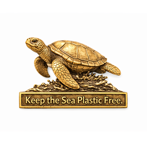 Pin de Tortuga Marina 3D de Metal Fundido a Presión con Forma Personalizada, Recuerdo de Protección del Medio Ambiente Oceánico - Product Image 1