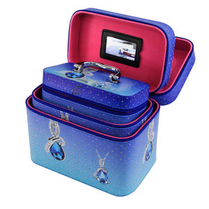 Set di 3 Borse Organizer per Trucchi Portatili ed Ecologiche, Beauty Case con Logo Personalizzato in PU, Borsa Cosmetica con Stampa a Pois - Product Image 3