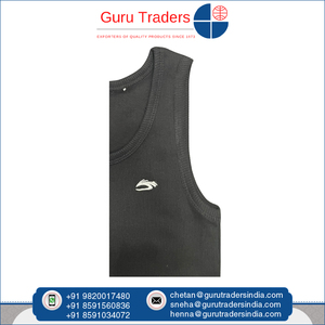 Haute qualité couleur personnalisée confort Fit printemps été porter 100% coton col rond côtelé gilet avec broderie poitrine pour hommes - Product Image 5