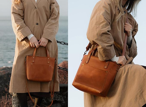 Mini sac fourre-tout compagnon de voyage de qualité supérieure fabriqué à la main avec sangle amovible en cuir pleine fleur Design et logo personnalisés - Product Image 3