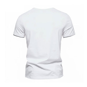 Camiseta informal para hombre más vendida, tela de lona suelta transpirable de algodón/fibra de bambú de talla grande, último diseño de Pakistán - Product Image 6
