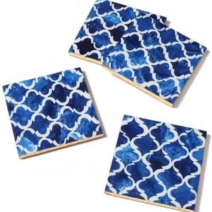 Nouvel ensemble de dessous-de-verre rectangulaires écologiques en os incrusté, faits à la main, pour la décoration de table à manger, usage quotidien traditionnel - Product Image 1