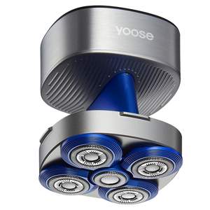 Rasoir électrique ergonomique rechargeable pour hommes chauves, autonomie de 90 minutes, 5 têtes de coupe flottantes, alimentation USB, rasoir de tête lavable - Product Image 1