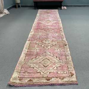 Tapis turc Herki 2,5x11,3 pi (77x344 cm), tapis persan vintage rose - Product Image 2