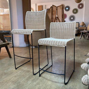 Pieds en métal noir rotin tissé chaise de salle à manger chaise en osier sur pieds en fer et structure Vietnam Factory - Product Image 5