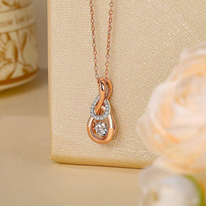 สร้อยคอ Jeulia Custom Infinity Dance Birthstone ประดับโมอิสซาไนต์แบบฝังกรงเล็บชุบโรเดียม - Product Image 5