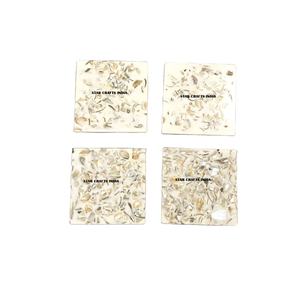 Logo personnalisé de haute qualité en nacre et résine époxy résistant à la chaleur sous-verre cadeau ensemble de 4 pour boire du thé café articles de décoration pour la maison - Product Image 1