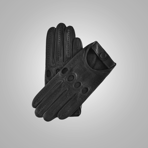 Nouveaux gants d'hiver pour hommes en gros noir doux en cuir de mouton confortable gants de conduite en peau d'agneau Style uni pour une utilisation en extérieur - Product Image 1