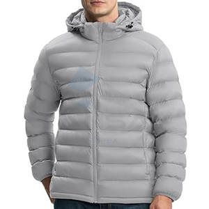 Veste matelassée légère pour homme Manteau d'hiver isolé avec capuche amovible Couche extérieure 3 saisons pour voyage ski camping OEM - Product Image 5