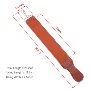 Genuine Leather Straight <b>Razor</b> Strop Durable Honing Strap for Blade Sharpening with Metal Hook Barber Sharpening Belt accessory - Product Image 3