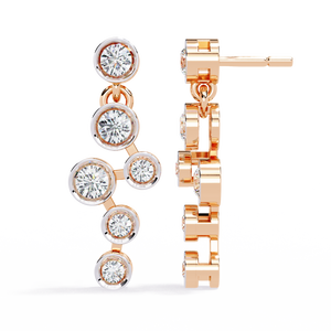 Boucles d'oreilles en or 18 carats avec diamants de laboratoire pour femmes, taille brillant, pour fiançailles et mariage, bijoux fins, certifiées IGI, luxe, premium, élégantes - Product Image 2