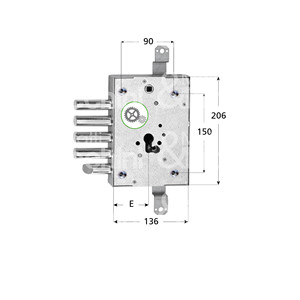SERRURE À CYLINDRE À SYSTÈME UNIQUE art. 2668 pêne dormant réversible et loquet Cylindre en forme non inclus Tiges non incluses - Product Image 1