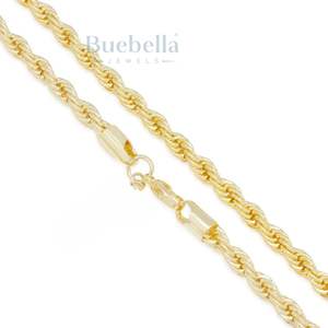 Hot Selling 925 Silver 14K <b>Gold</b> Plated 5mm Rope Chain <b>Choker</b> Set <b>Necklace</b> for Men - Product Image 3