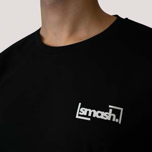 T-shirt en coton noir pour homme Smash avec petit logo - Product Image 3